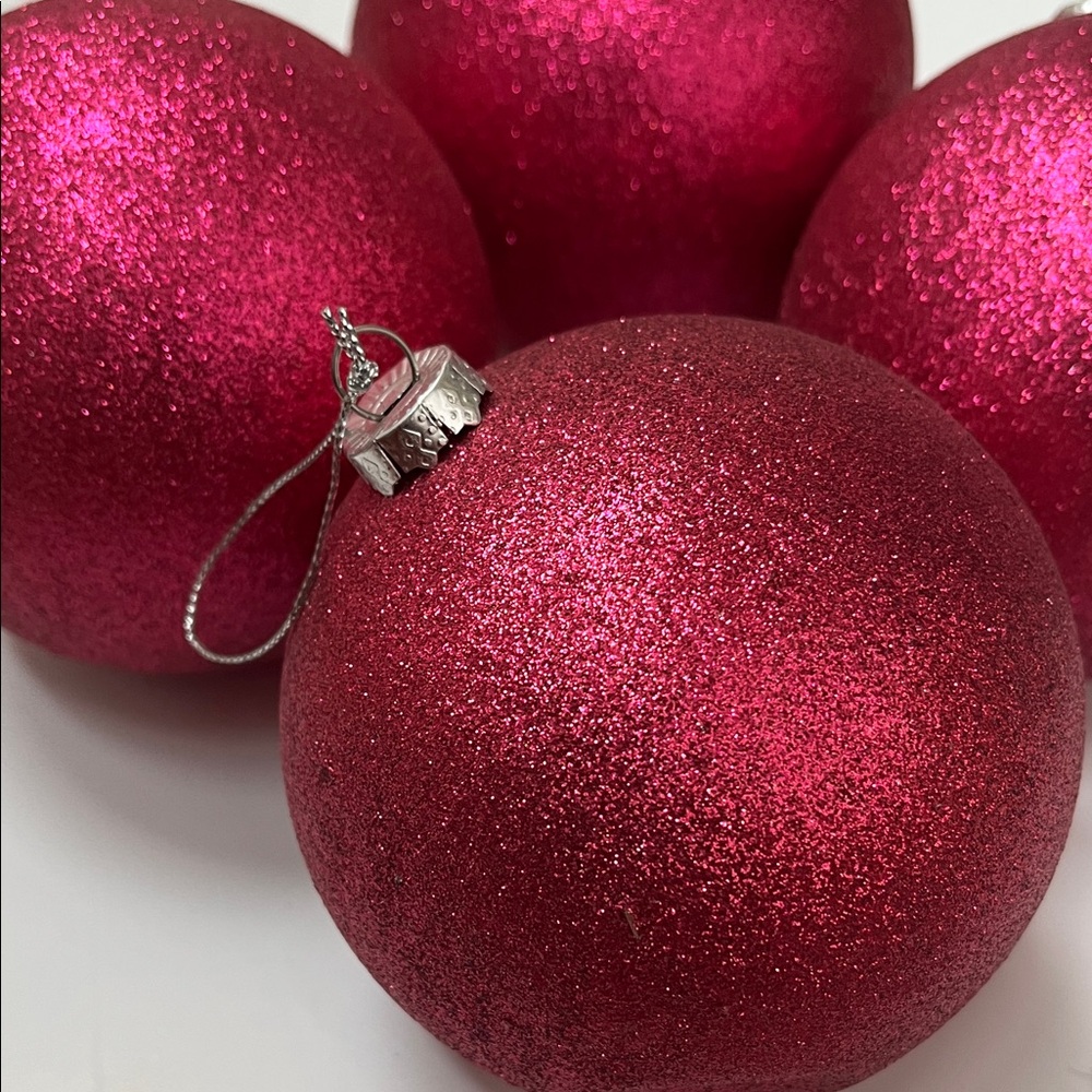 Pier 1 Sparkling Fuchsia Ornaments